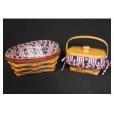 Collection of Longaberger Patriotic Handwoven Baskets and Accessories