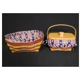 Collection of Longaberger Patriotic Handwoven Baskets and Accessories