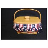 Collection of Longaberger Patriotic Handwoven Baskets and Accessories