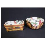 Set of 5 Longaberger Handwoven Baskets with Fabric Liners and Lids