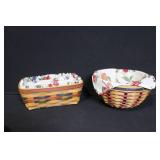 Set of 5 Longaberger Handwoven Baskets with Fabric Liners and Lids