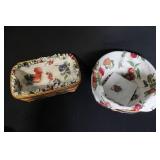 Set of 5 Longaberger Handwoven Baskets with Fabric Liners and Lids