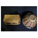 Set of 5 Longaberger Handwoven Baskets with Fabric Liners and Lids