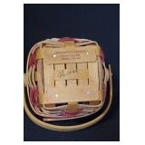 Set of 5 Longaberger Handwoven Baskets with Fabric Liners and Lids