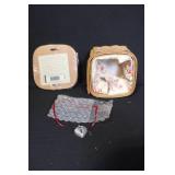 Set of 5 Longaberger Handwoven Baskets with Fabric Liners and Lids