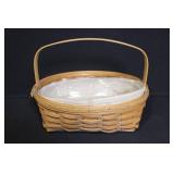 Longaberger Basket and Bowl Set with Liners and Accessories