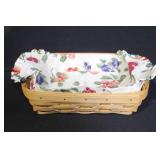 Longaberger Basket and Bowl Set with Liners and Accessories