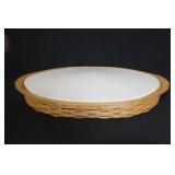 Longaberger Prot Oval Tray with Insert and Small Basket with Lid
