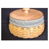 Longaberger Prot Oval Tray with Insert and Small Basket with Lid