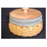 Longaberger Prot Oval Tray with Insert and Small Basket with Lid