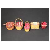 Collection of 5 Longaberger Baskets with Liners and Lids