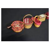 Collection of 5 Longaberger Baskets with Liners and Lids