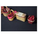 Collection of 5 Longaberger Baskets with Liners and Lids