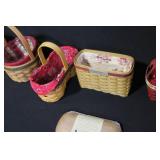 Collection of 5 Longaberger Baskets with Liners and Lids