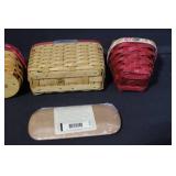 Collection of 5 Longaberger Baskets with Liners and Lids