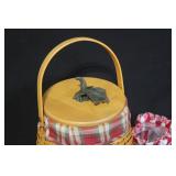 Collection of Longaberger Baskets with Liners and Accessories