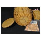 Collection of Longaberger Baskets with Liners and Accessories