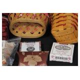 Collection of Longaberger Baskets with Liners and Accessories