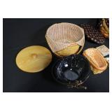 Longaberger Basket Collection with Liners, Wood Lids, and Accessories