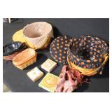 Longaberger Basket Collection with Liners, Wood Lids, and Accessories