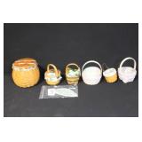 Collection of 6 Small Decorative Longaberger Baskets with Liners