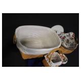 Longaberger Basket Collection with Liners, Cloths, and Lids