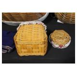 Longaberger Basket Collection with Liners, Cloths, and Lids
