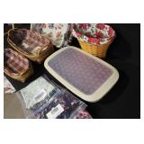 Longaberger Basket Collection with Liners, Casserole Dish, and Storage Lid