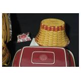 Longaberger Basket Collection with Liners, Casserole Dish, and Storage Lid