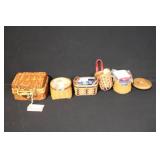 Longaberger Basket Collection with Liners and Accessories - Set of 5