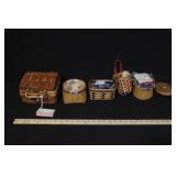 Longaberger Basket Collection with Liners and Accessories - Set of 5