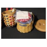 Longaberger Basket Collection with Liners and Accessories - Set of 5