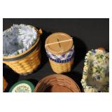 Longaberger Basket Collection with Liners, Lids, Coasters and Accessories