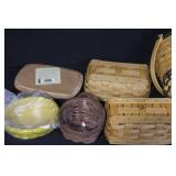 Longaberger Basket Collection with Liners, Lids, Coasters and Accessories