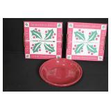 Set of 3 Longaberger Pottery Traditional Holly Pie Plates with Boxes