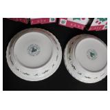 Set of 3 Longaberger Pottery Traditional Holly Pie Plates with Boxes
