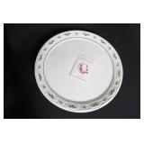 Longaberger Pottery Traditional Holly Cake Plate in Box