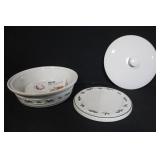 Longaberger Pottery Holiday Casserole Dish with Lid and Insert