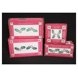 Longaberger Pottery Traditional Holly Holiday Serveware Set with Boxes