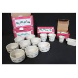 Longaberger Pottery Traditional Holly Holiday Serveware Set with Boxes