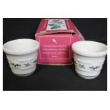 Longaberger Pottery Traditional Holly Holiday Serveware Set with Boxes