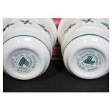 Longaberger Pottery Traditional Holly Holiday Serveware Set with Boxes