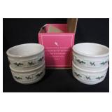 Longaberger Pottery Traditional Holly Holiday Serveware Set with Boxes