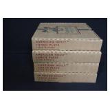 Set of 4 Longaberger Pottery American Holly Lunch Plates with Boxes