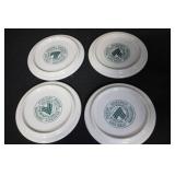 Set of 4 Longaberger Holly Holiday Mugs with Matching Lids