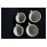 Set of 4 Longaberger Holly Holiday Mugs with Matching Lids