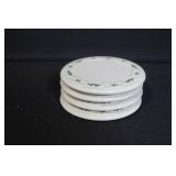 Set of 4 Longaberger Holly Holiday Mugs with Matching Lids