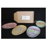 Longaberger Easter Egg Snack Plates, Glass Egg Plate, and Blue Egg Cups Set