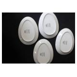 Longaberger Easter Egg Snack Plates, Glass Egg Plate, and Blue Egg Cups Set