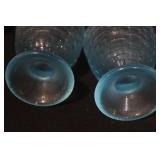 Longaberger Easter Egg Snack Plates, Glass Egg Plate, and Blue Egg Cups Set